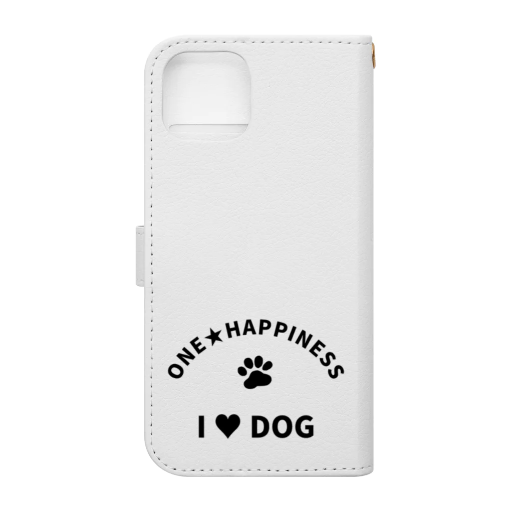 onehappinessのI LOVE DOG　ONEHAPPINESS 手帳型スマホケースの裏面