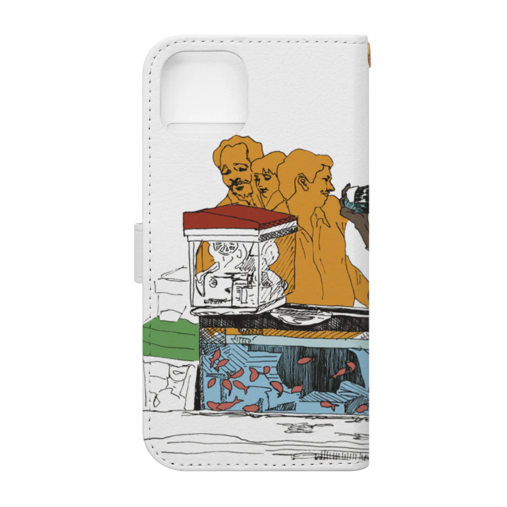 STUDIOunfreesiaのGoldfish Seller Book-Style Smartphone Case :back