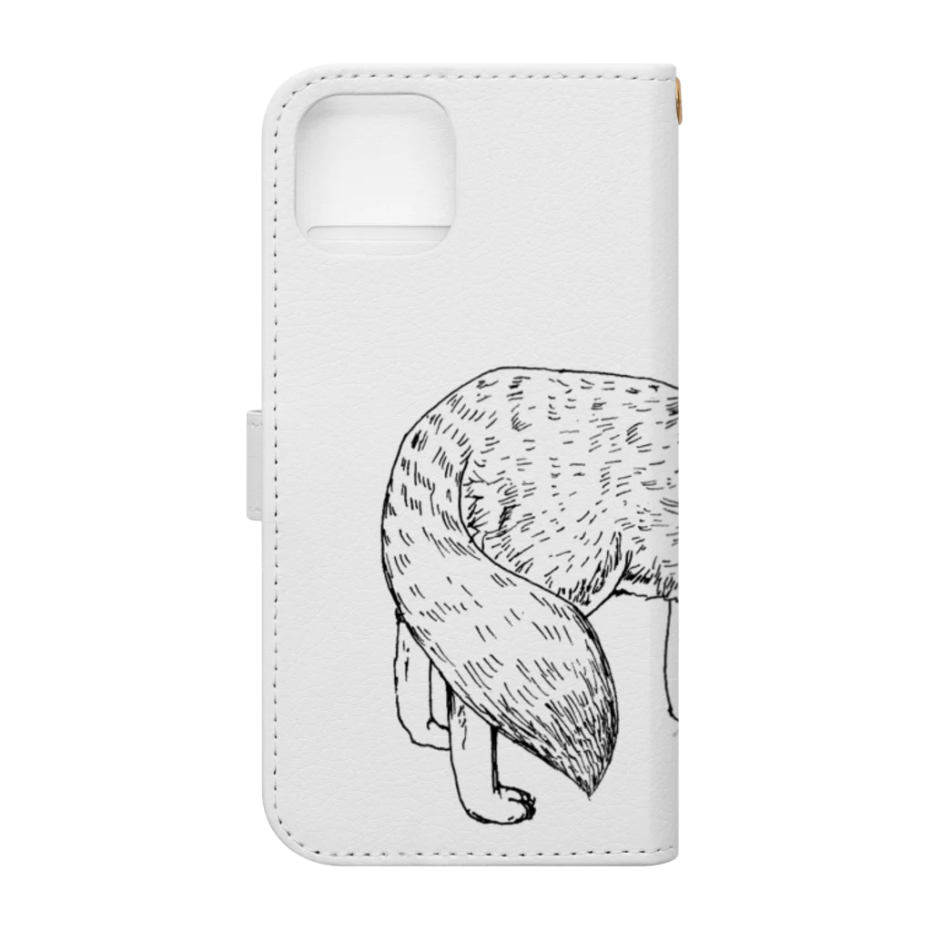 necoen. ねこあん.のフェネックギツネ Book-Style Smartphone Case :back