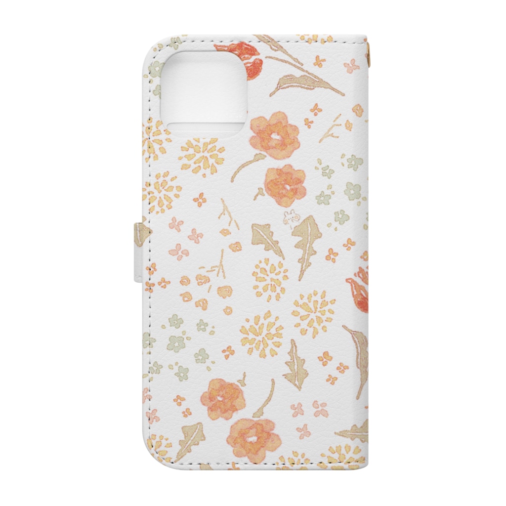 ＊momochy shop＊の水彩風お花柄 Book-Style Smartphone Case :back