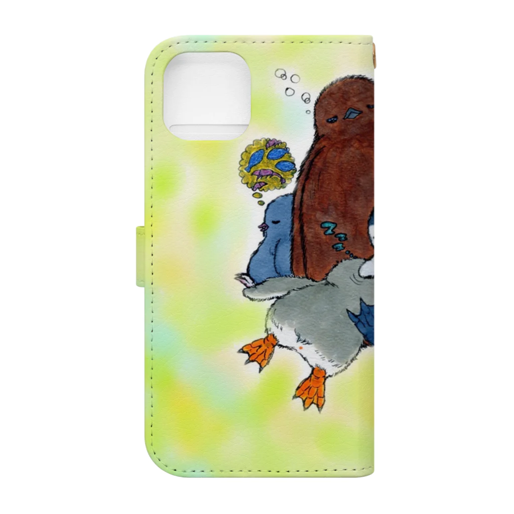 ヤママユ(ヤママユ・ペンギイナ)のまどろみヒナーズ Book-Style Smartphone Case :back