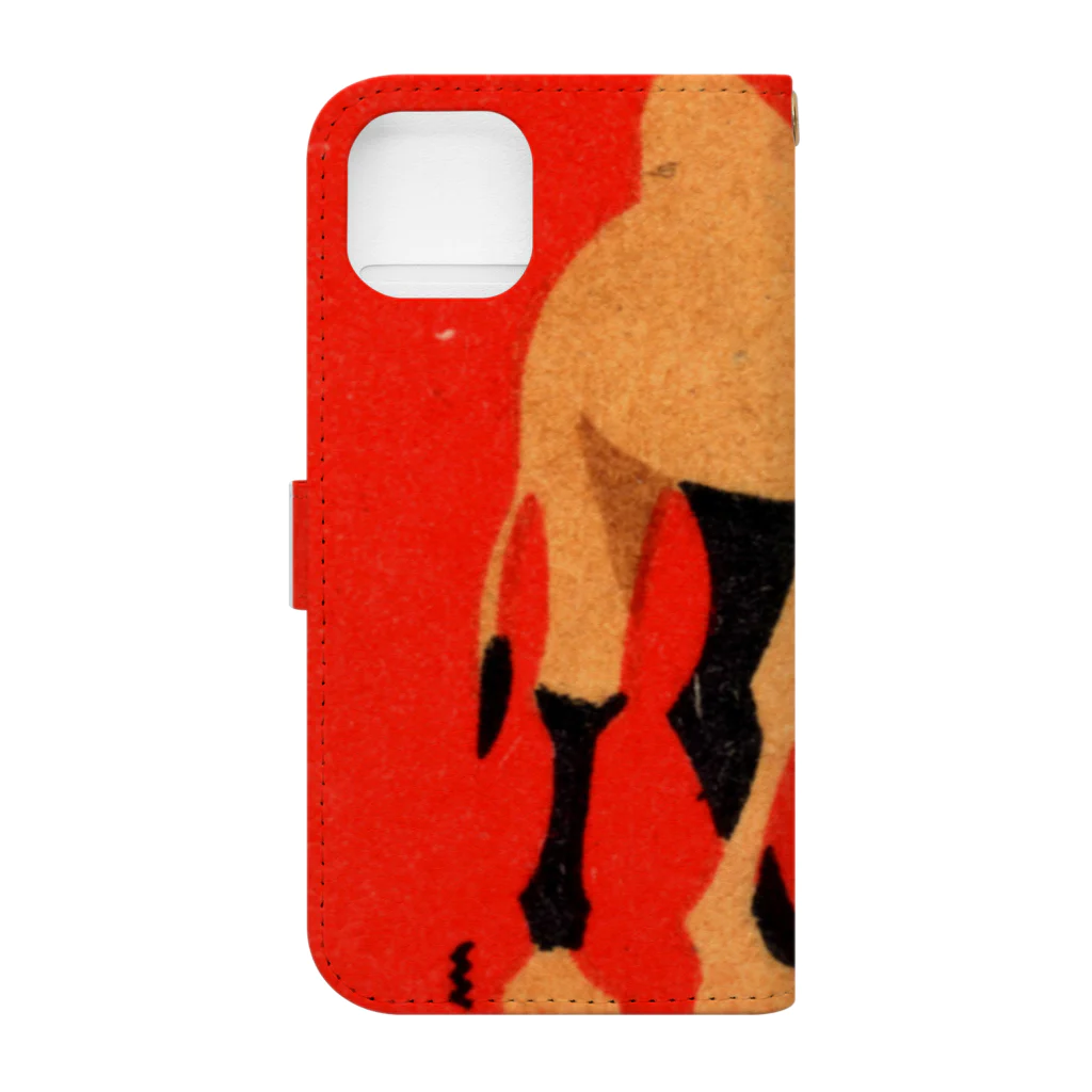 YS VINTAGE WORKSのチェコ　プラハ動物園　ラクダ Book-Style Smartphone Case :back