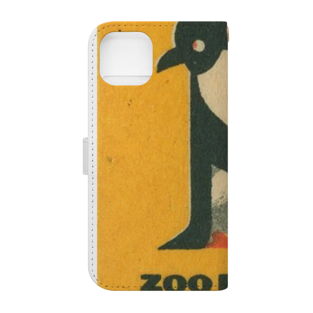 YS VINTAGE WORKSのチェコ・プラハ動物園　ペンギン　 Book-Style Smartphone Case :back