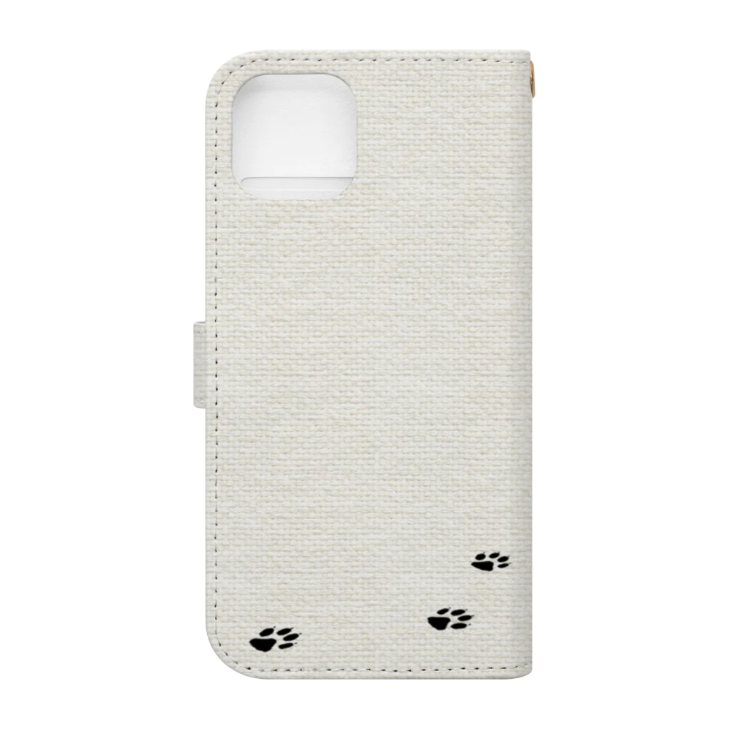 真希ナルセ（マキナル）の足あと柴（白柴） Book-Style Smartphone Case :back