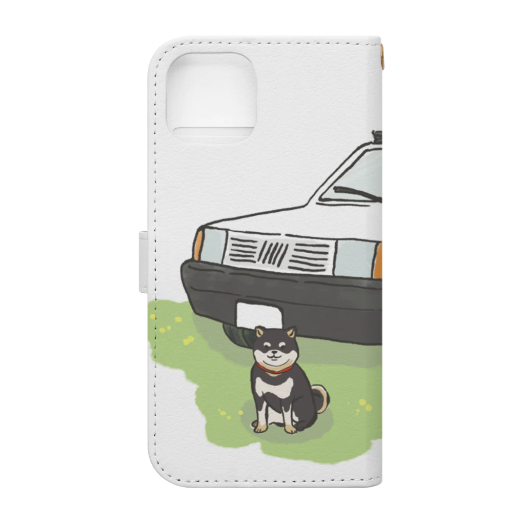 pandaticsの【白】ぱんだと黒柴 Book-Style Smartphone Case :back