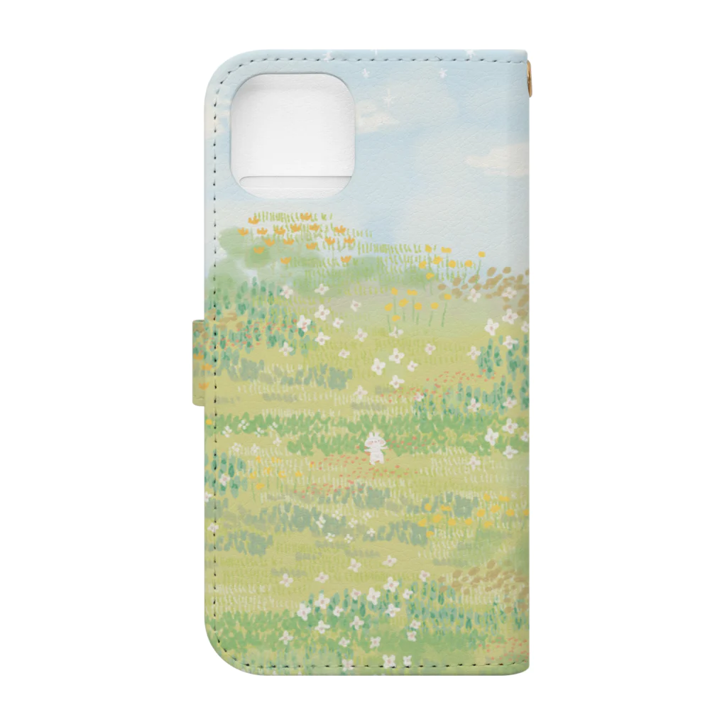 ＊momochy shop＊のある晴れた日のうさぎ Book-Style Smartphone Case :back