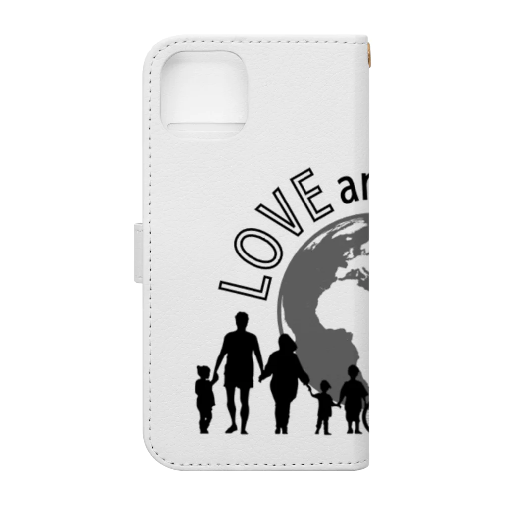 insparation｡   --- ｲﾝｽﾋﾟﾚｰｼｮﾝ｡のLOVE and PEACE Book-Style Smartphone Case :back