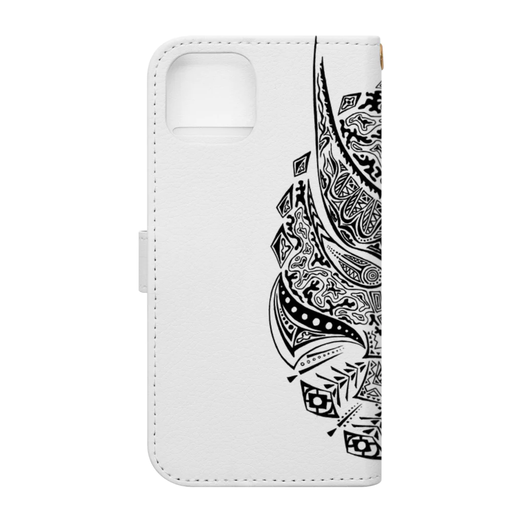 ༒ Aya Earthling ༒のトリケラトプス　Triceratops Book-Style Smartphone Case :back