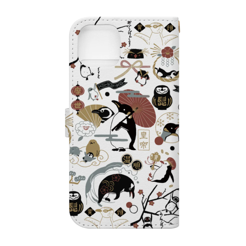 ささきまゆの和風ペンギン Book-Style Smartphone Case :back