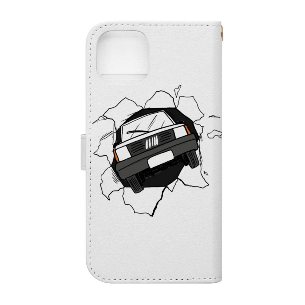 pandaticsのとびだすくるま！ Book-Style Smartphone Case :back