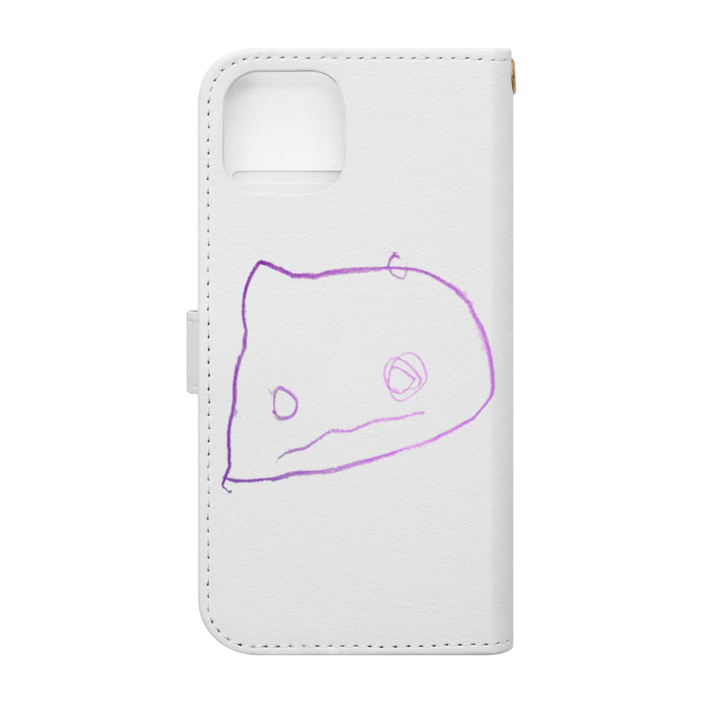 cheerycheeryのこどもの絵　おばけねこちゃんのかばん 手帳型スマホケースの裏面