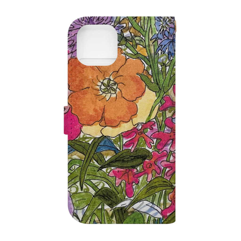 inainaibahの花花花 Book-Style Smartphone Case :back