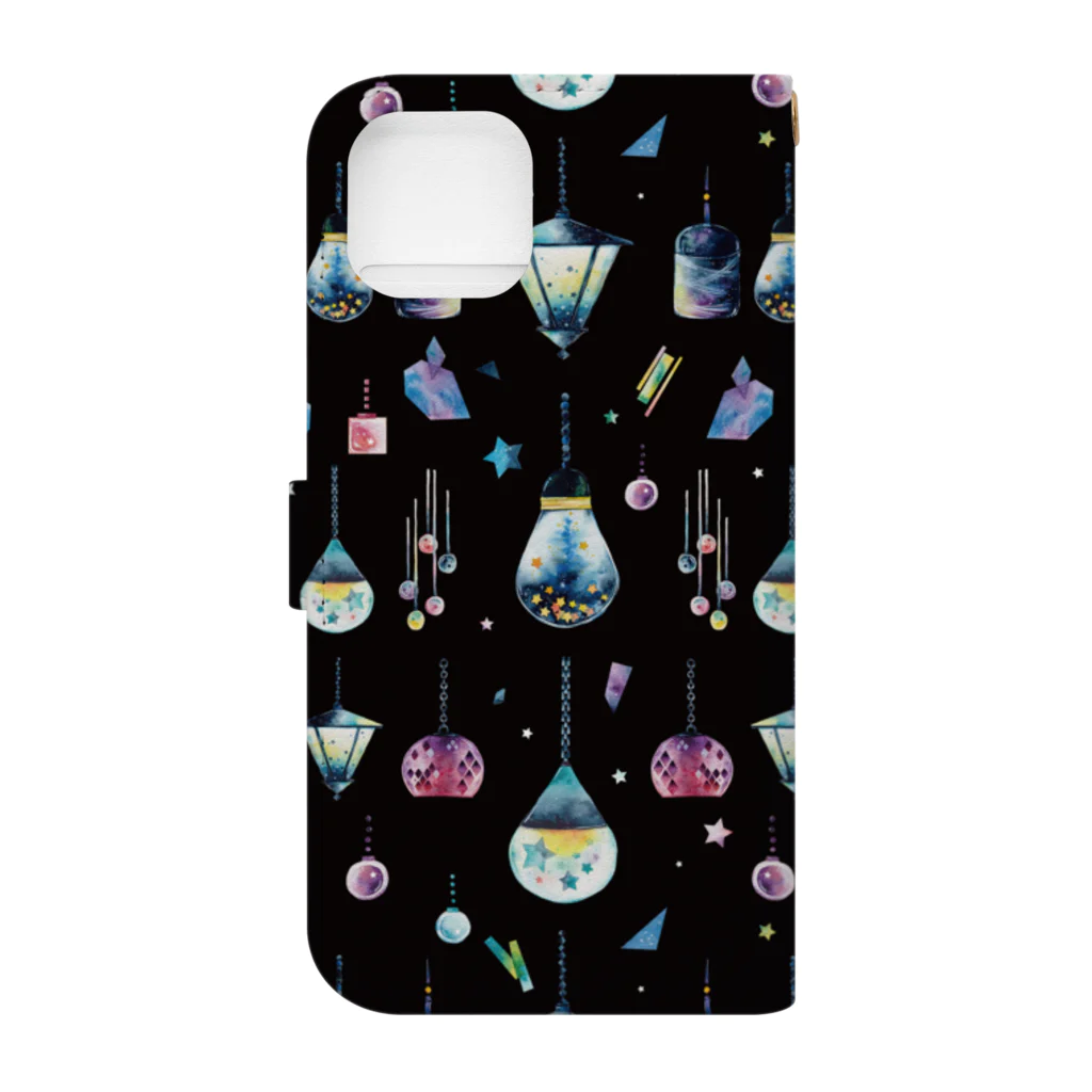 & colorsの星集めのランプ Book-Style Smartphone Case :back