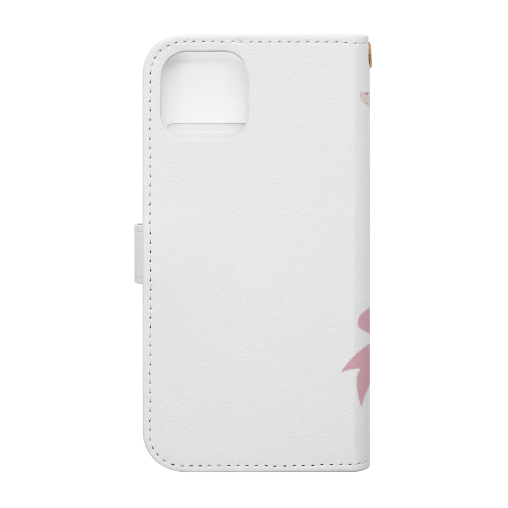 hyu-ge（イラスト）のグローブ　pink Book-Style Smartphone Case :back