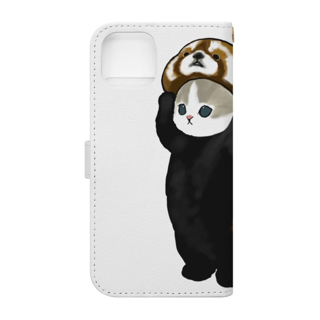 mofusandのねこかぶり（レッサーパンダ） Book-Style Smartphone Case :back