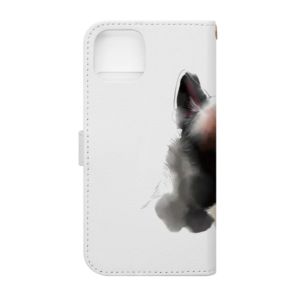 わんこわんこの黒犬サキたん Book-Style Smartphone Case :back