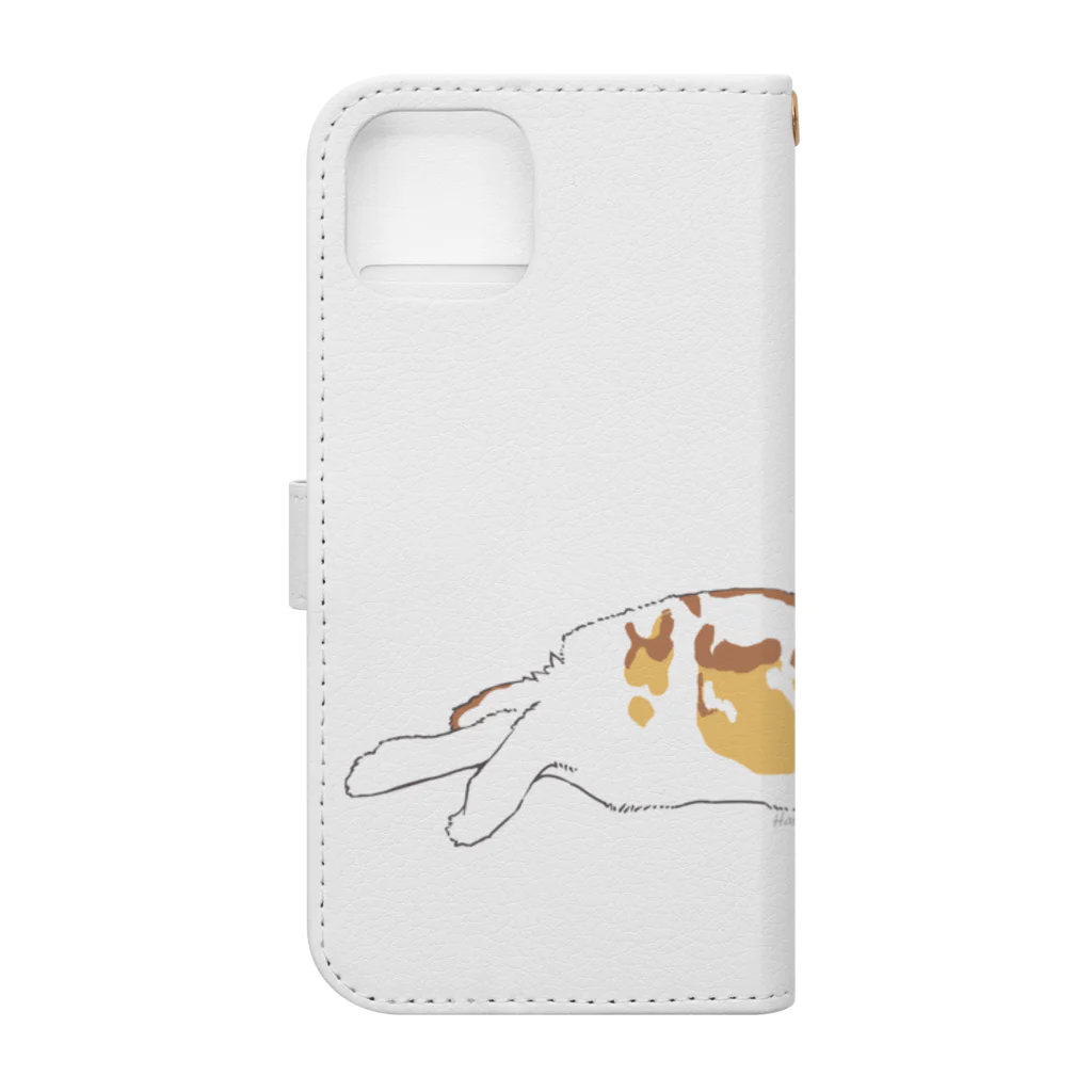 はらぺこCafeのねそべるミニレッキスさん Book-Style Smartphone Case :back