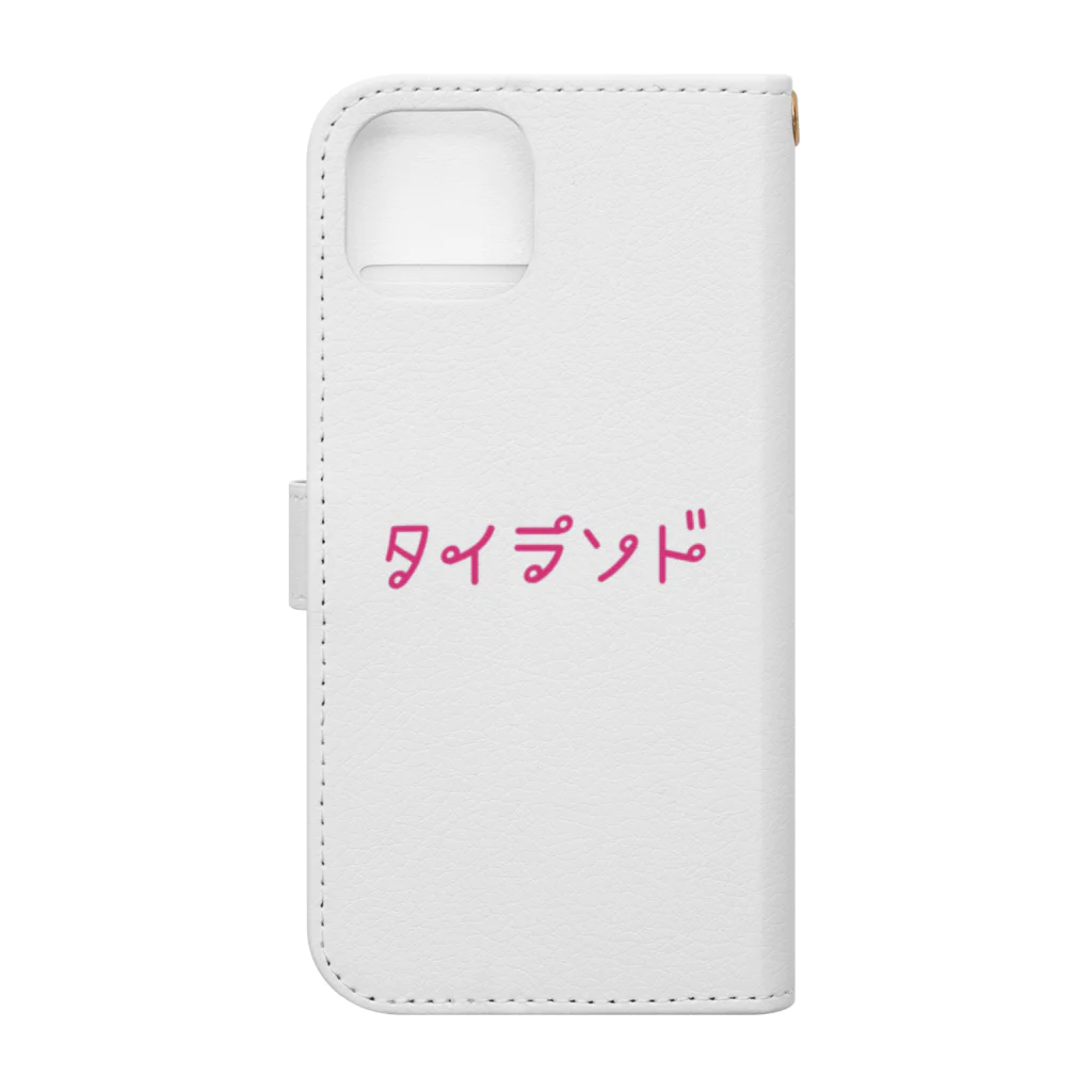 PADA328🌴 タイ語・タイ文字 グッズのタイ語っぽい タイランド Book-Style Smartphone Case :back