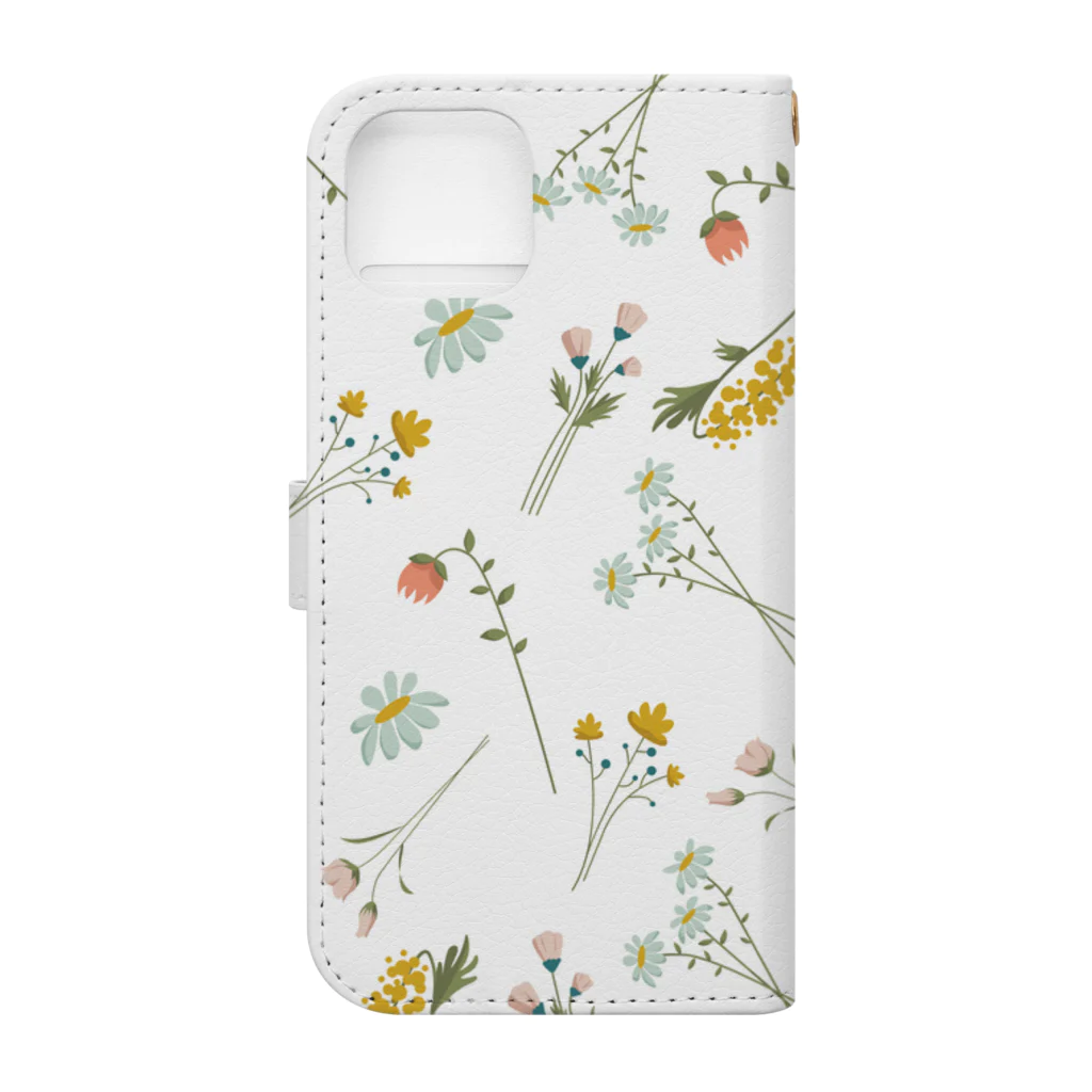 orange_honeyの花柄5 Book-Style Smartphone Case :back