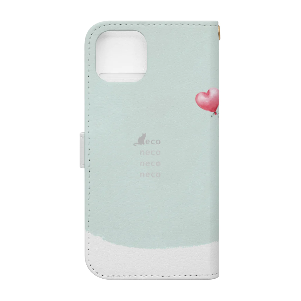 Lien designのneco×neco×neco×neco 手帳カバー Book-Style Smartphone Case :back