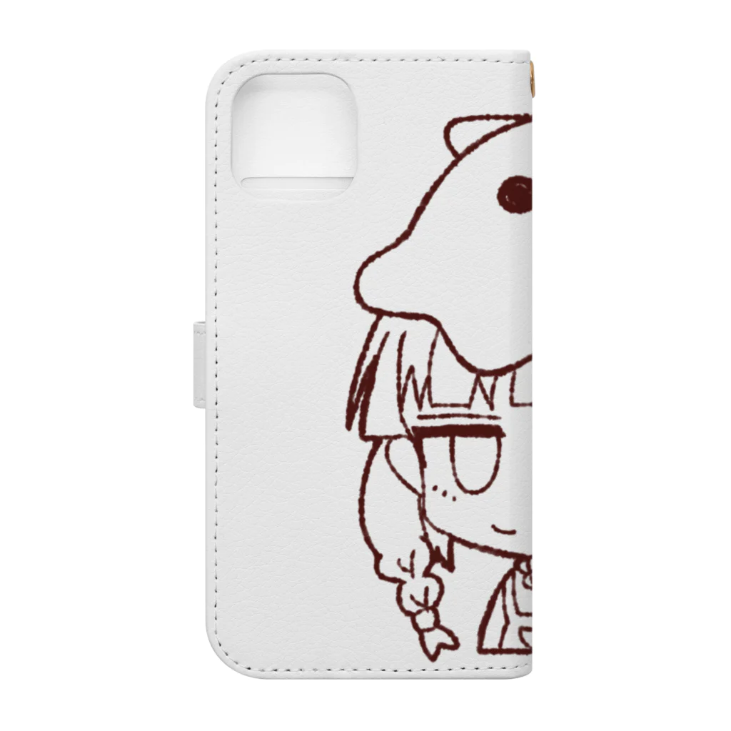 もちこのおうちのメンダコと女の子 Book-Style Smartphone Case :back