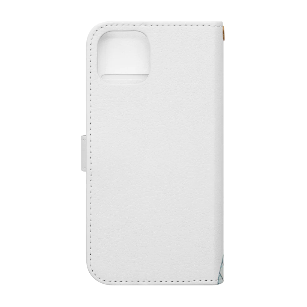 三兎舎のウスベニアオイ　手帳型スマホケース Book-Style Smartphone Case :back