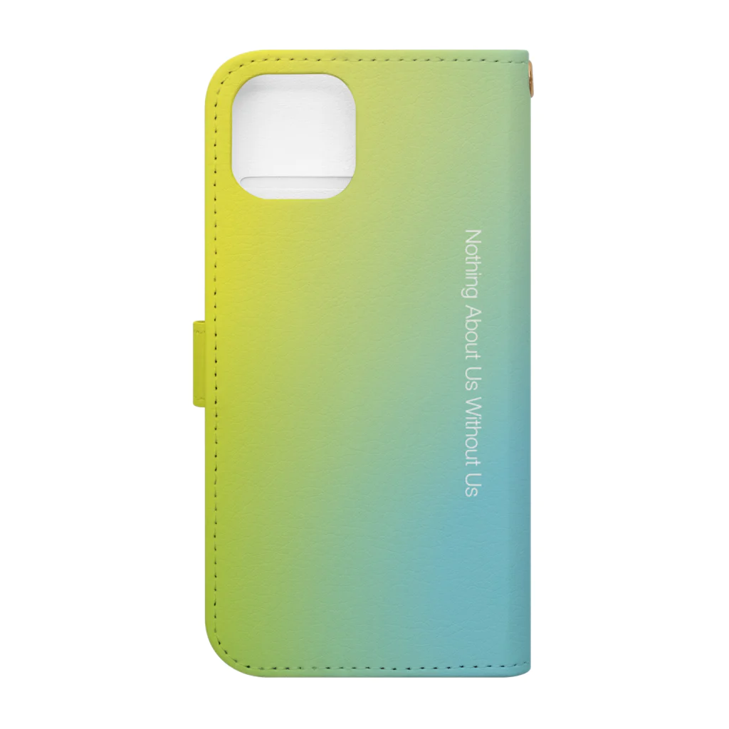 Pulmo（プルモ)の【gradation_06】Nothing About Us Without Us スマホケース 手帳型スマホケースの裏面