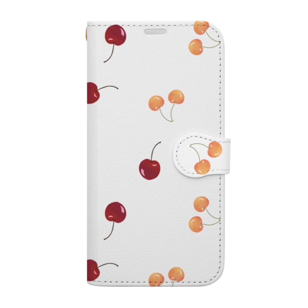 杜の魚のさくらんぼチェリー Book-Style Smartphone Case