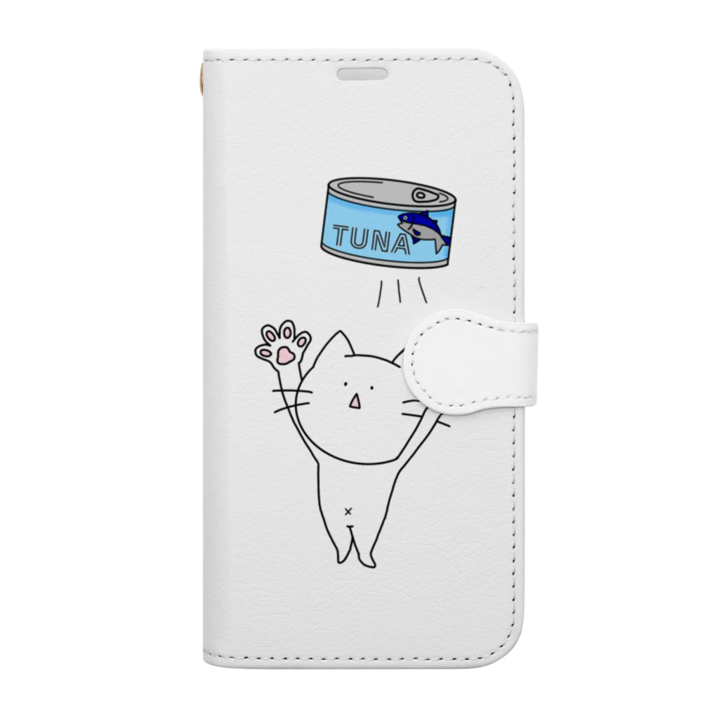 ナツのバスタブのネコ｢ツナくれ｣ Book-Style Smartphone Case