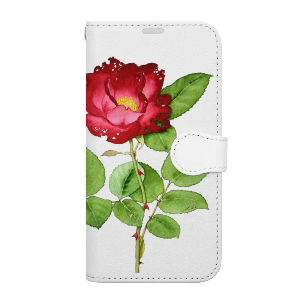 Lucid Color goodsの赤い薔薇 Book-Style Smartphone Case