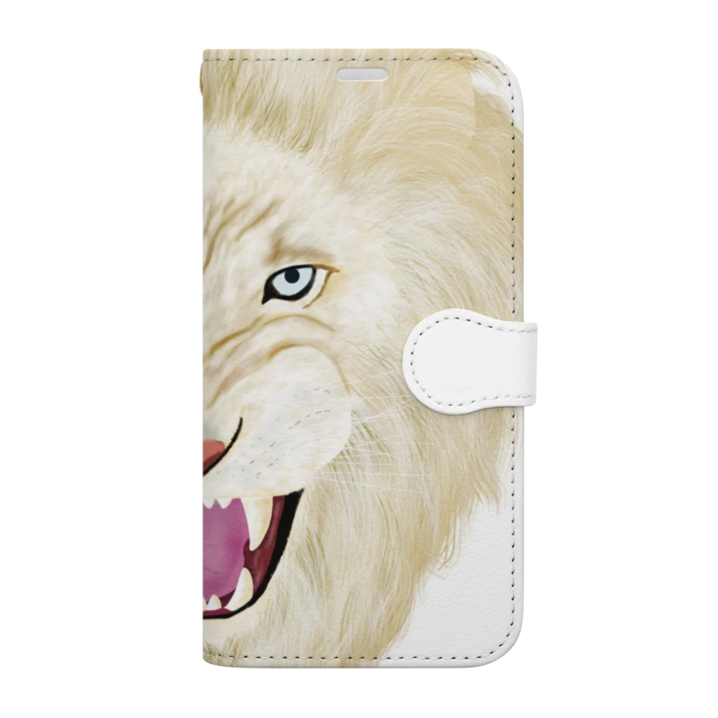 shigeruのホワイトライオン Book-Style Smartphone Case