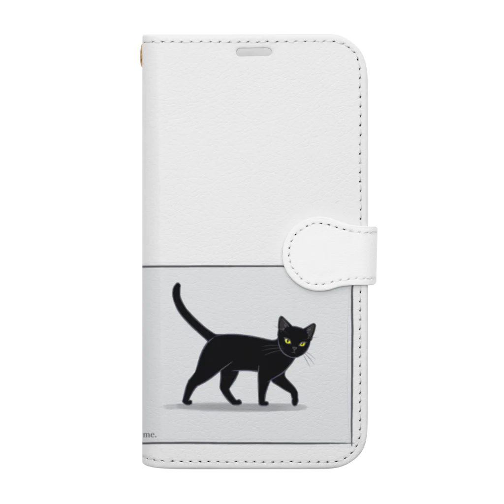 ハナイとトンの猫が目の前を横切った（黒猫） Book-Style Smartphone Case