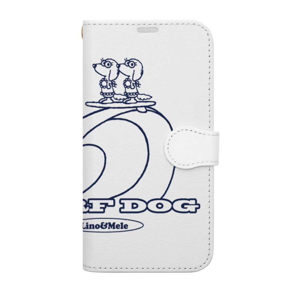 ゆるふわんにゃんのリノメレSURF DOGブルーライン Book-Style Smartphone Case