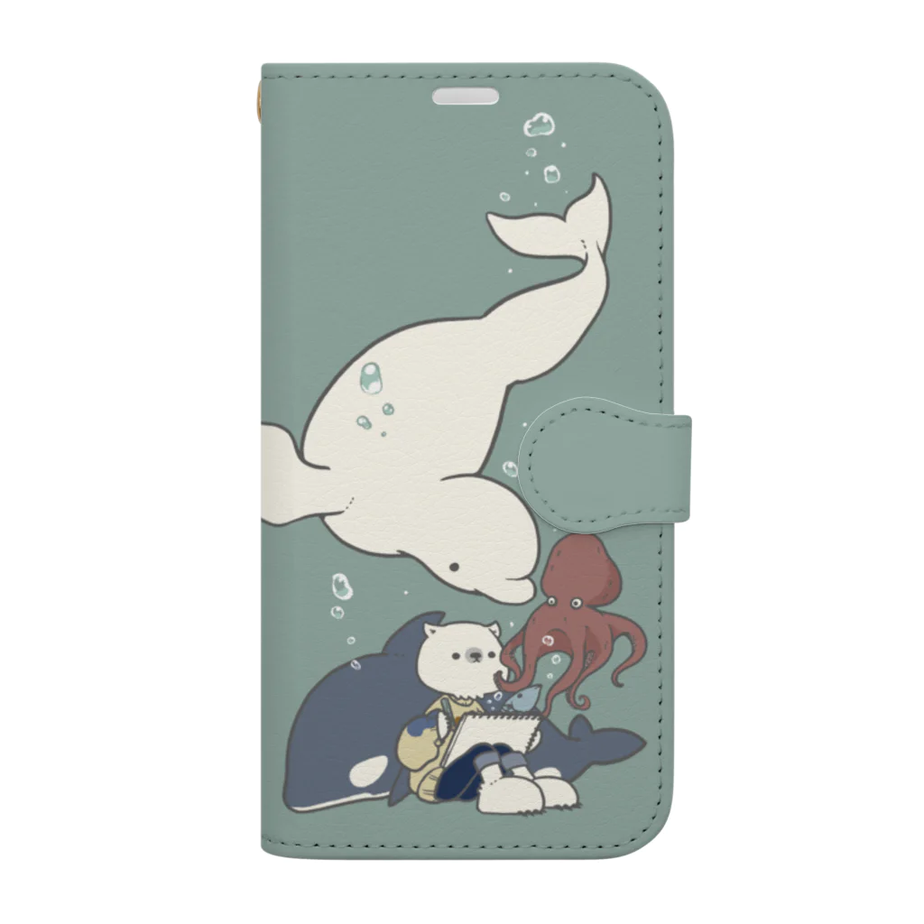 sasamizuのシロクマのシミ子カバー Book-Style Smartphone Case