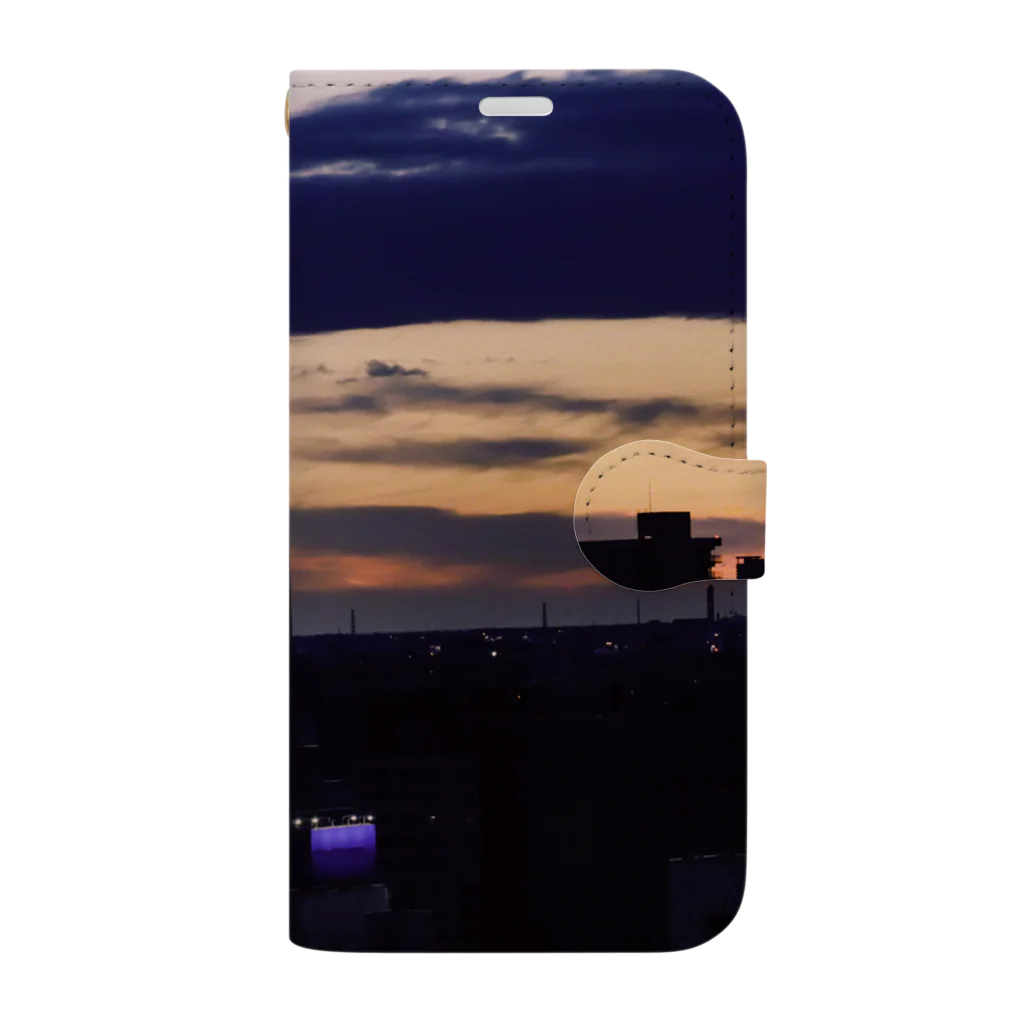 えびたろの札幌の夕日 Book-Style Smartphone Case