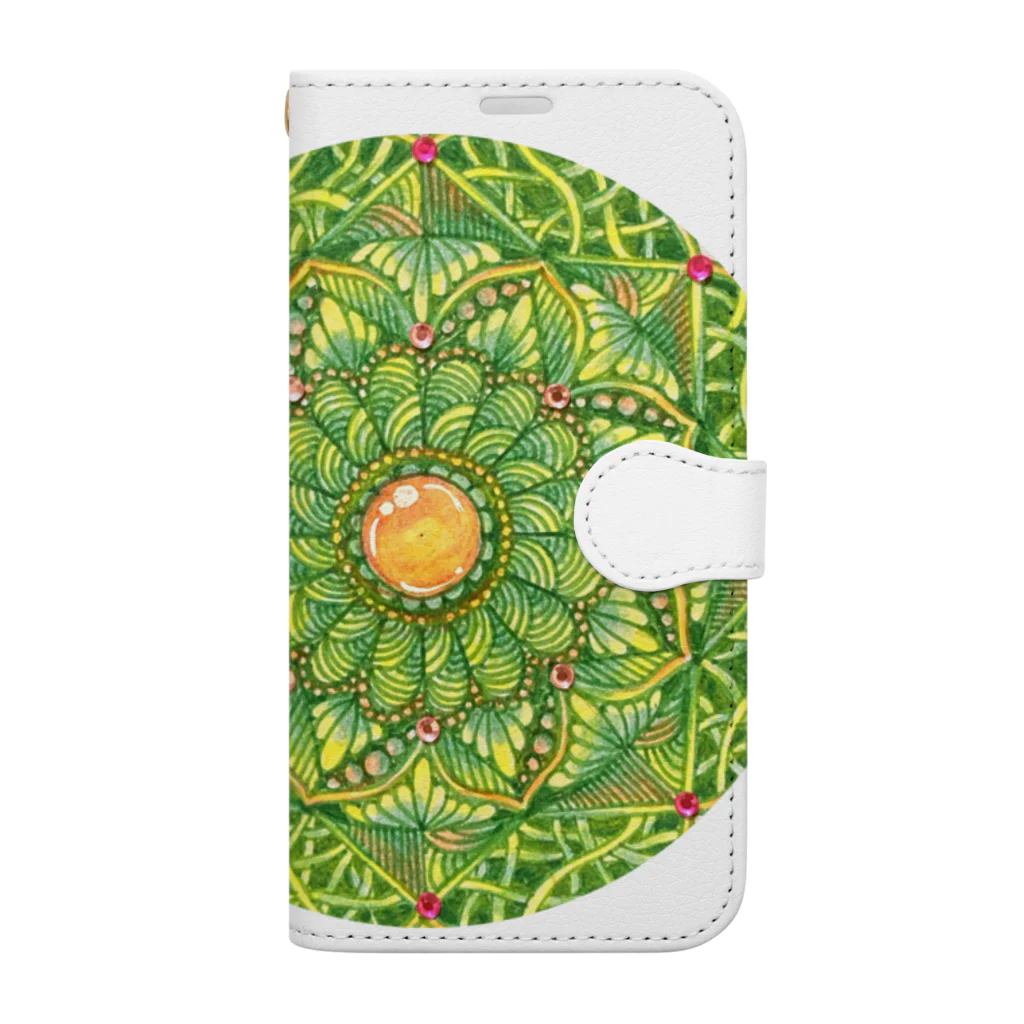 じぱんぐる-zipangle-のmandala-もりのなか Book-Style Smartphone Case