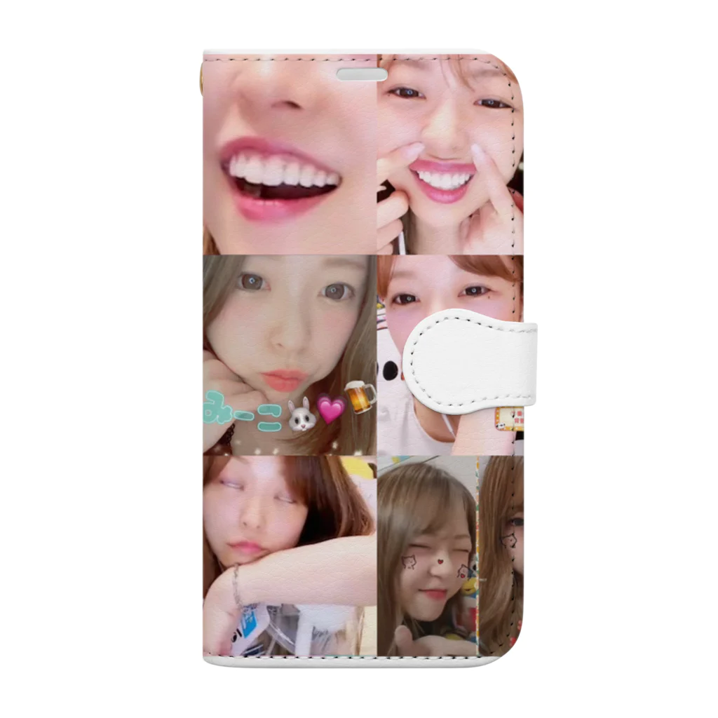 みーこ🐰💗🍺グッズの変なみーこ🐰💗🍺グッズ Book-Style Smartphone Case