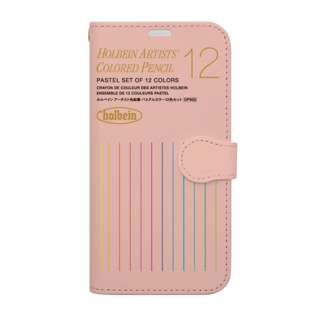 ホルベインSUZURI店のパステルカラー１２色セット Book-Style Smartphone Case