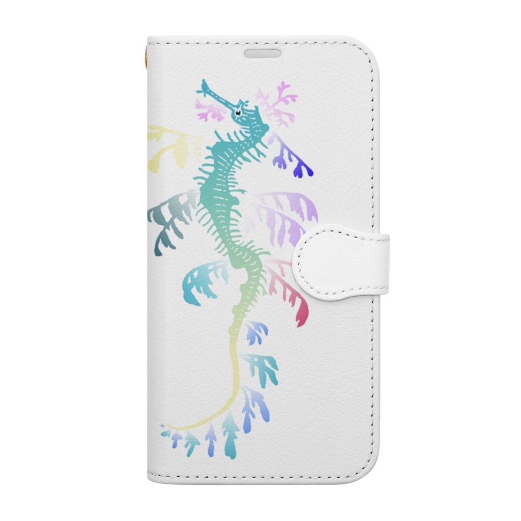 栗坊屋のリーフィーシードラゴン　カラフル Book-Style Smartphone Case