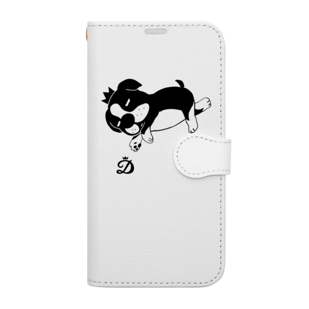 DENANのゴロゴロする犬 Book-Style Smartphone Case