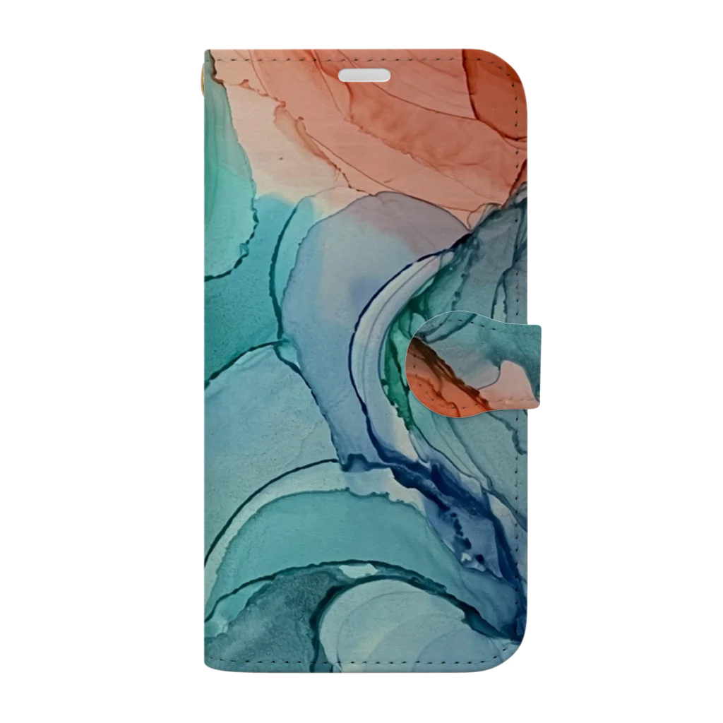 Lizamueのart://sepiared×emeraldgreen Book-Style Smartphone Case