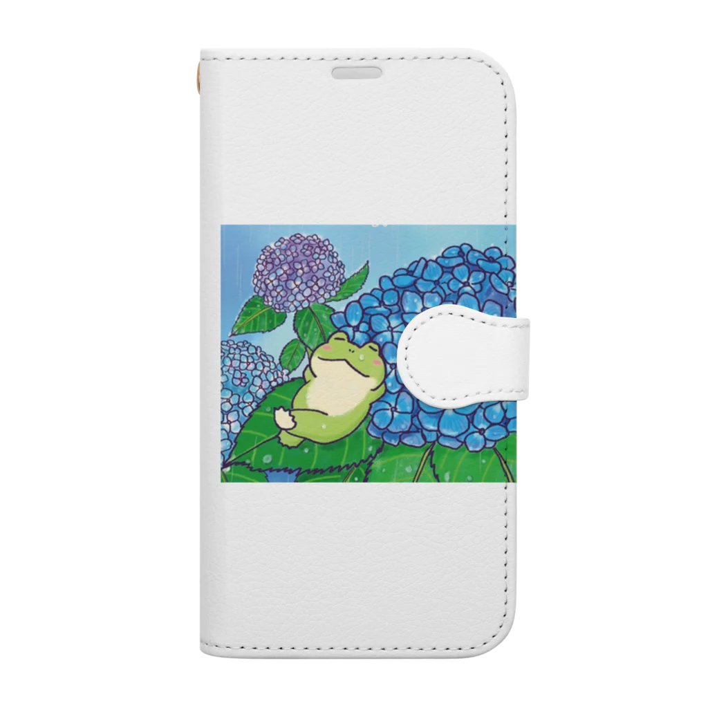 雨蛙碧のけろんと紫陽花 Book-Style Smartphone Case