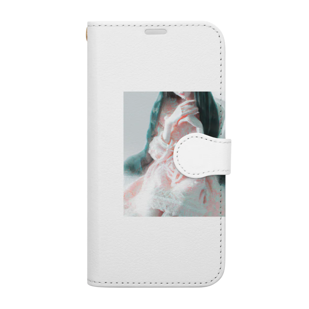 AI_ARTの窓際の少女 Book-Style Smartphone Case