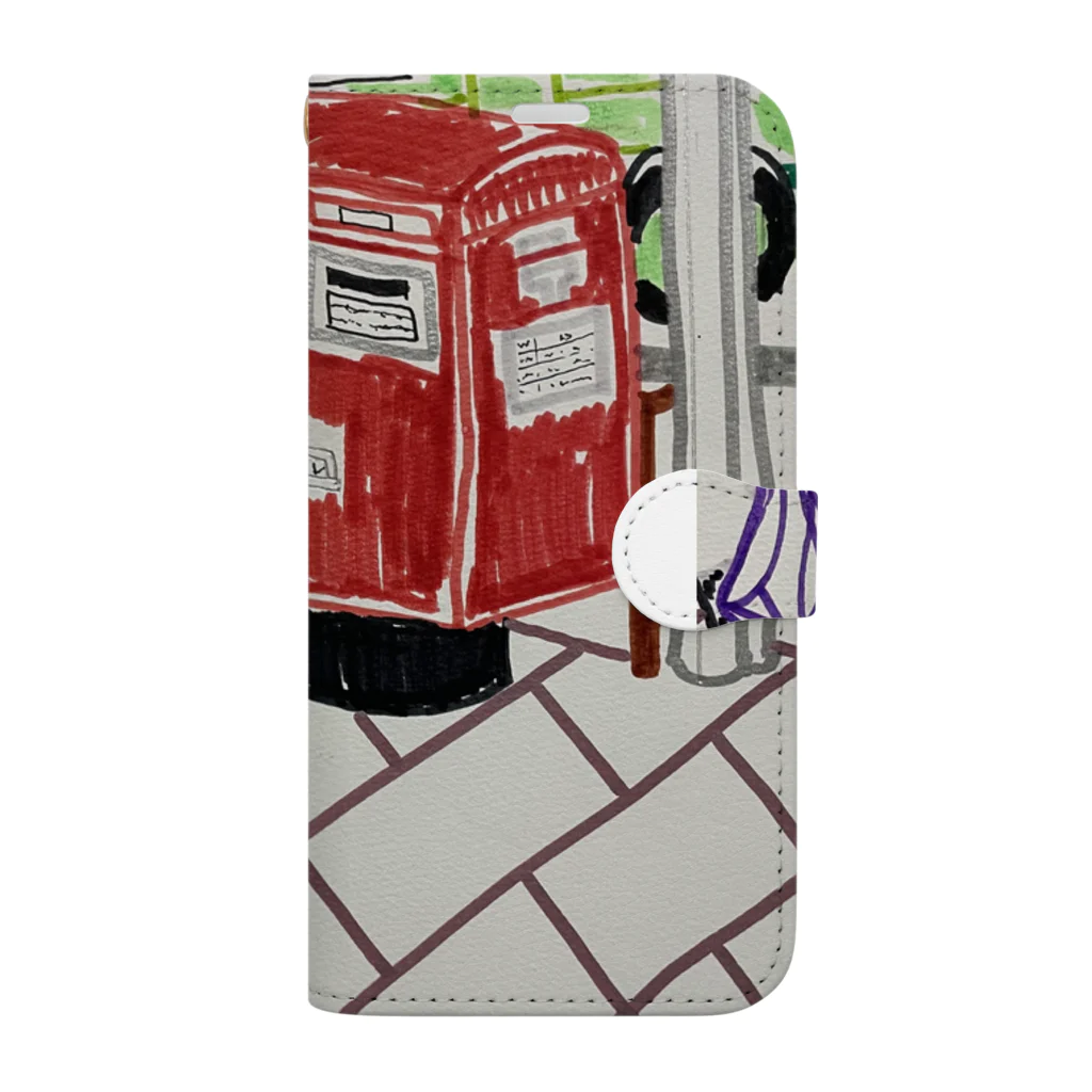 エド・ワード【江戸鉾の愛殿原】。の赤ポスト📮四条河原町 Book-Style Smartphone Case