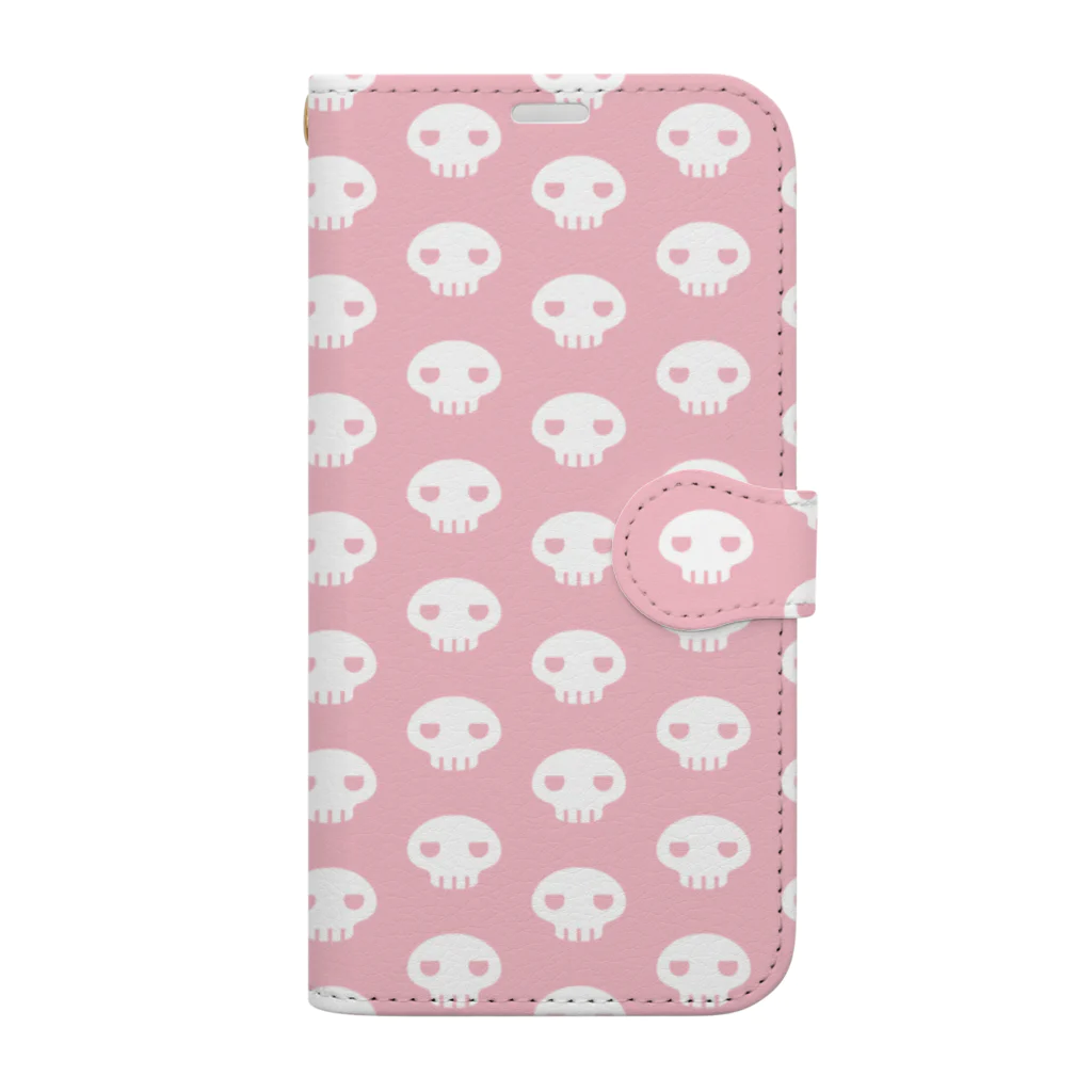 ミニマムユニヴァース@SUZURIのデビねこくん 手帳型スマホケース ピンク Book-Style Smartphone Case