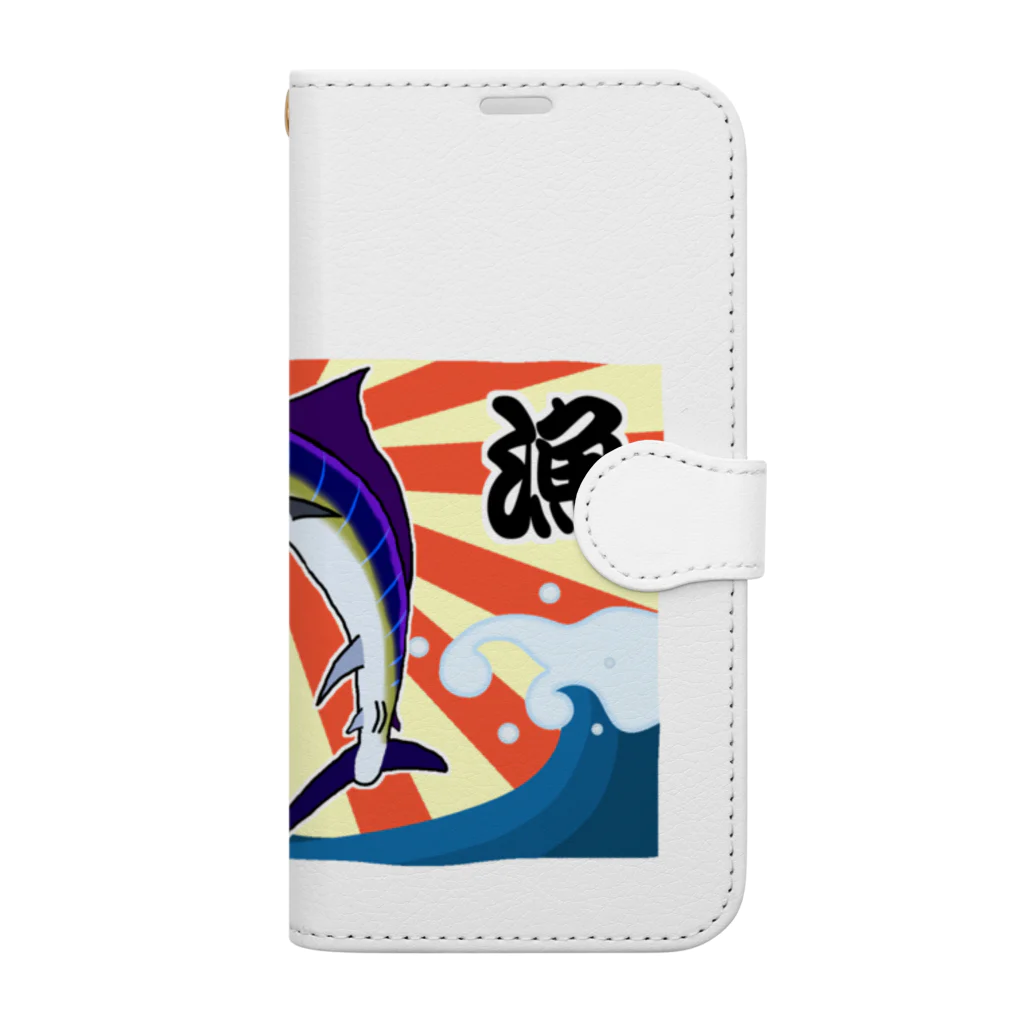 脂身通信Ｚの【背面プリント】大漁旗♪カジキ♪220829 Book-Style Smartphone Case