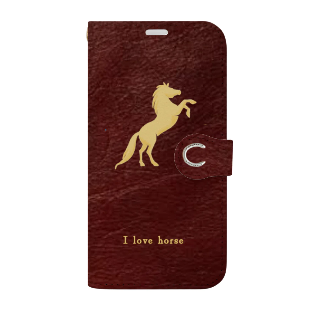 Blue Iris ﾌﾞﾙｰｱｲﾘｽのI love horse Book-Style Smartphone Case