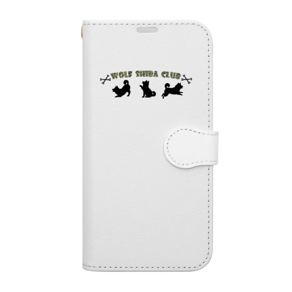 shiba X shibaのウルフ柴犬 Book-Style Smartphone Case