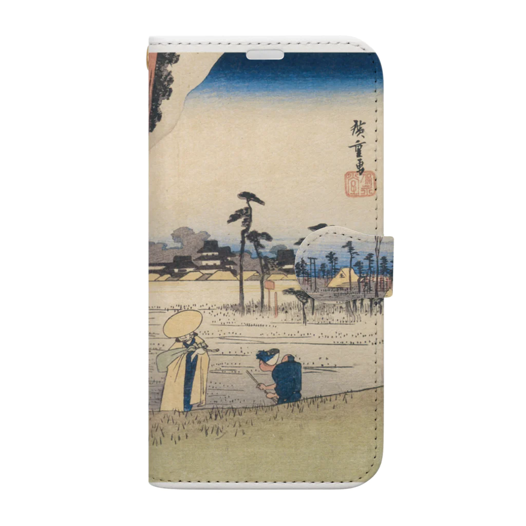 寿めでたや(ukiyoe)の広重_東海道五拾三次　濱松 冬枯ノ図 Book-Style Smartphone Case