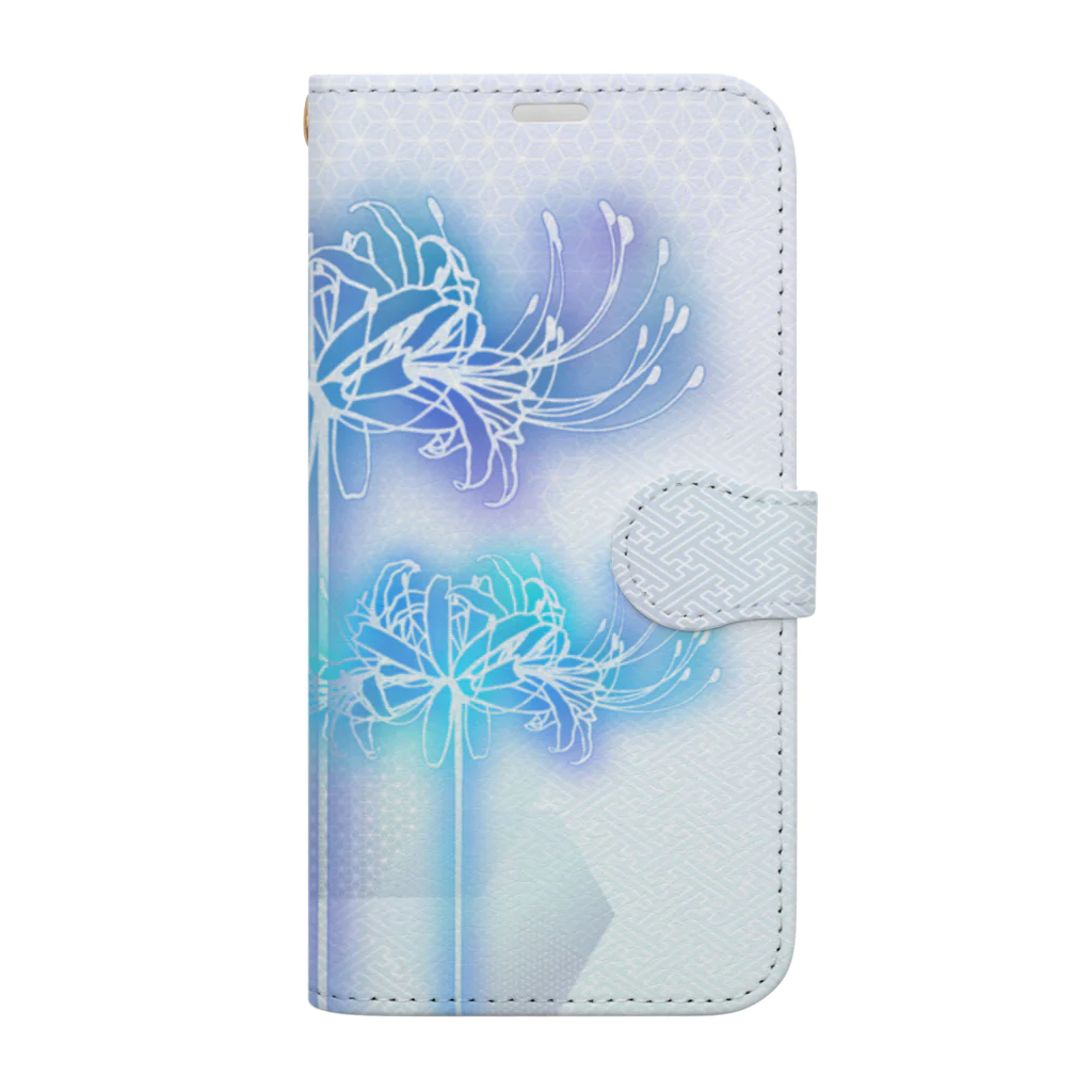 綾錦工房 りこりすの曼珠沙華 - 朧 【月光】 Book-Style Smartphone Case